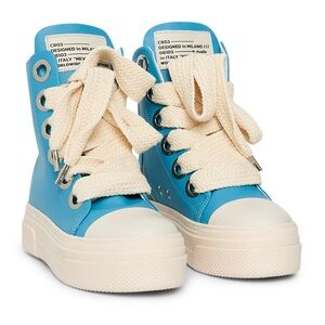 CRISTIAN ZEROTRE CALIPSO -300 BLUE NAPOLI LEATHER WOMEN High-Top Sneakers
